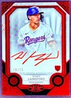 Wyatt Langford RC 2024 Topps Tier One Red On Card Auto/25-Rangers *Damaged-Read*