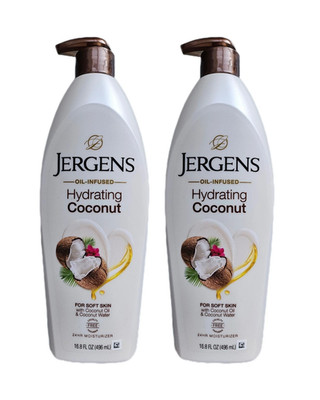 2x Jergens Hydrating Coconut Lotion For Dry Skin Moisturizer 16.8oz /496 ml