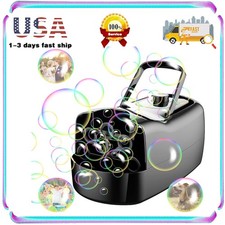 Bubble Maker Auto Bubble Blower Portable Bubble Blowing Machine w/ 2Speed Handle