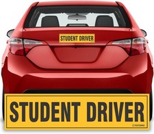 Student Driver Magnet for Car - 12"x3" Reflective Safety Sign, Removable 1