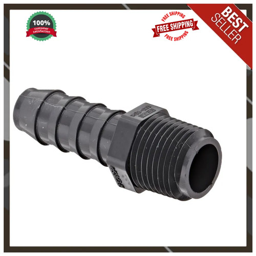 Spears 1436 Series PVC Tube Fitting Adapter Schedule 40 Gray 1/2 Barbed x NPT...