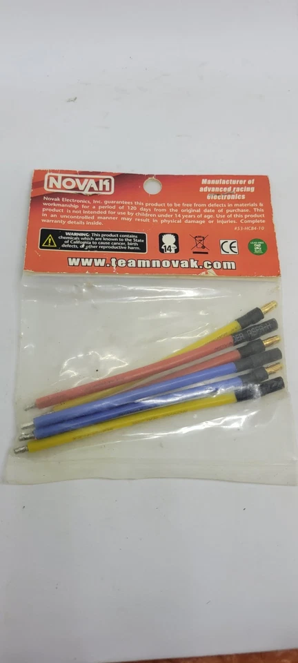Novak Brushless Motor Connector Wire Set 14GABlue Yellow Orange NOV5332 3.5mm  - Image 2 of 2