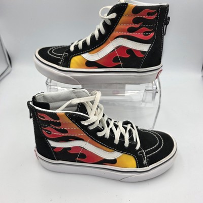 Vans Canvas Fire Flame Hightop Sz2