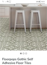 Floorpops FP4626 Adhesive Floor Tiles  Gothic  Sage Colour Lot 25-190