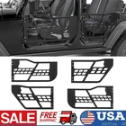 4PCS Left+Right Tube Half Tubular Doors For 2007-2018 Jeep Wrangler JK 4 Door