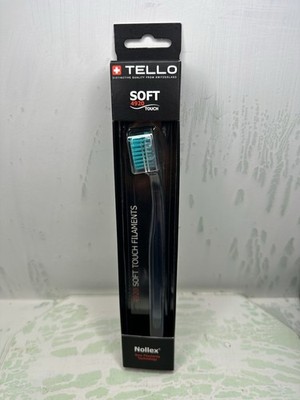 TELLO 4920 Nollex Adult Swiss Toothbrush Soft Touch Filaments Blue New