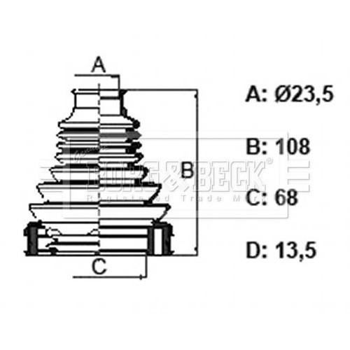 BORG & BECK Bellow Kit, drive shaft BCB6325