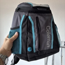 Coleman Cold Cooler Backpack Soft 18 Can Insulated Black And Blue Ice Chest