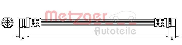 Bremsschlauch Hinten Rechts Metzger 4110214 Passend FÜR Nissan Opel Renault-image