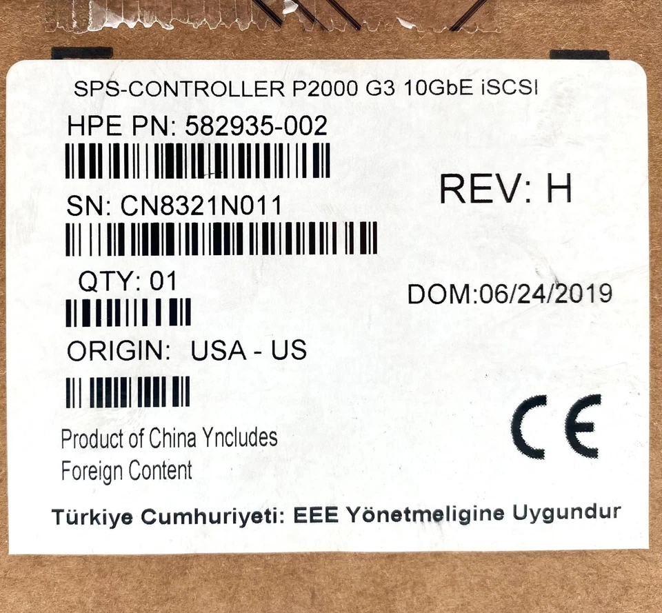 NEW HP 582935-002 AW595B P2000 G3 RAID 2x10GbE ISCSI MSA ARRAY SPS CONTROLLER - Image 3 of 4