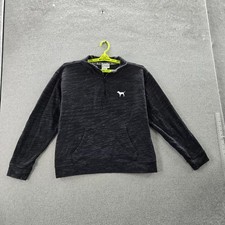 Victoria's Secret PINK Women Sweatshirt LARGE Black Logo Zipper Long Sleeve