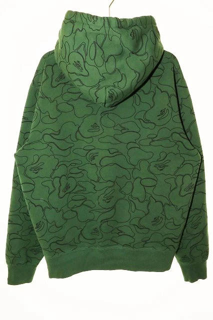 A BATHING APE (BAPE) Felpa con cappuccio militare A Bathing Ape verde L 001Gdj201001H