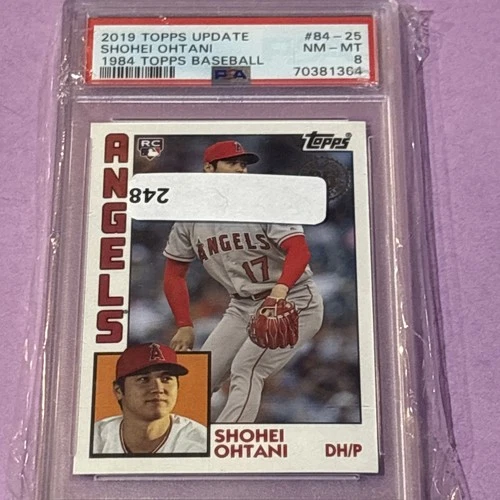 SHOHEI OHTANI 2019 TOPPS UPDATE 1984 BASEBALL ROOKIE RC #84-25 PSA 8 DODGERS!
