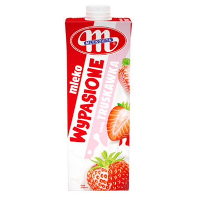 5900512904184 Mlekovita Mleko Wypasione UHT smak truskawka 1L 