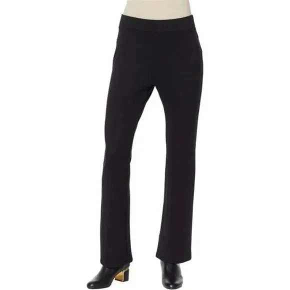 NWT IMAN Global Chic 360 Slim Ponte Boot-Cut Pants BLACK Plus Size New 5X P NEW - Image 2 of 4