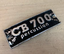 CB700 CB Percussion BADGE Logo Plate Emblem Part 70s 80s Vtg Japan Black Silver