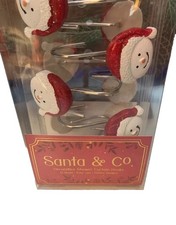 Santa  Co. Snowmen Shower Curtain Hooks Set Of 12 - Holiday Decor NIP