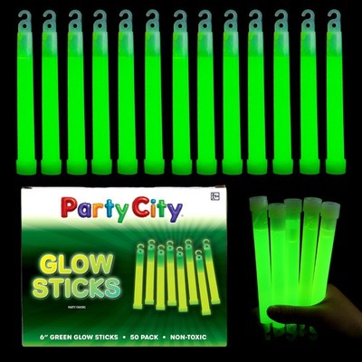 Green Glow Sticks Bulk Pack 6 - 50pk Glow in the Dark Sticks for Kids, Waterp...