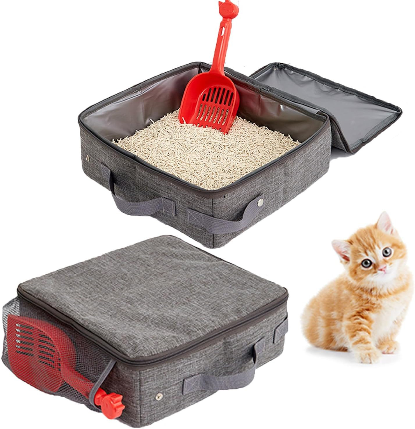 Lettiera Gatti Pieghevole e Impermeabile - Toilette da Viaggio Portatile