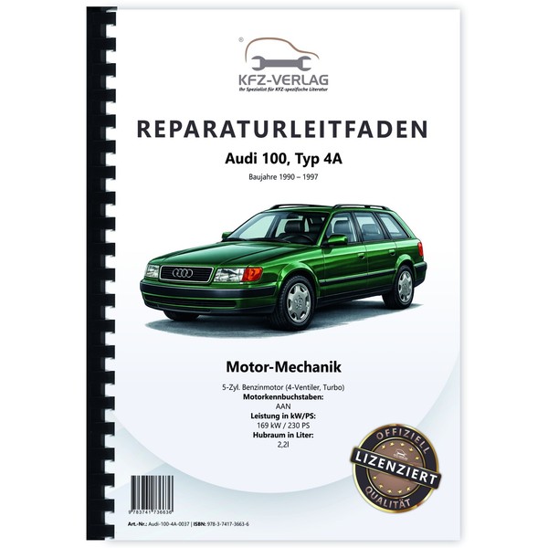 Audi 100 Typ 4A (90-97) 5-Zyl. Benzinmotor 230 Ps Mechanik Werkstatthandbuch-image