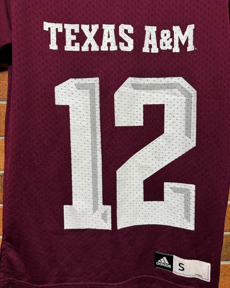 CAMISETA DE FÚTBOL ADIDAS TEXAS A&M AGGIES UNIVERSITY SEC #12 2012 NCAA TALLA S Foto 3 de 4