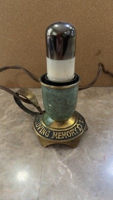 Vintage Jewish In Loving Memory Lamp Star of David Electric Candle Light