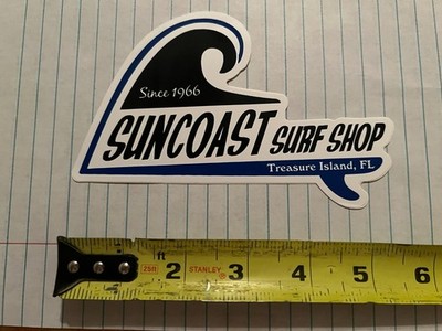 Suncoast Surf Shop Treasure Island Florida Surfboard V5B Vintage Surfing STICKER