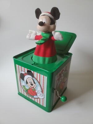 Disney Christmas MICKEY MOUSE Musical Jack In The Box 5.5” | eBay
