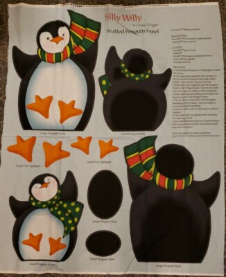 -CUT SEW Silly Willy Stuffed Penguin Dolls By Susan Winget