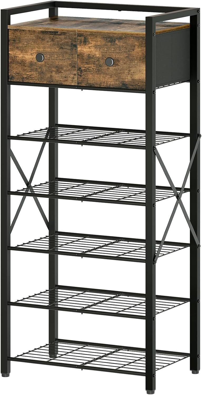 7-Tier Shoe Storage Organizer 20.5 x 11.8 x 46.9 Inches for Efficient Space-Saving Shoe Rack-image