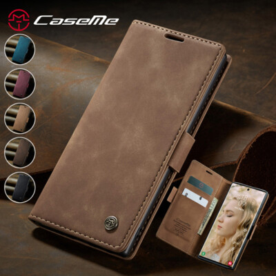 For Samsung S24 Ultra/S23 Ultra/S22 Ultra Leather Wallet Case Card Flip Cover