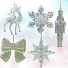Target Bullseye Christmas Iridescent Ornament Nutcracker Deer Bow Snowflake