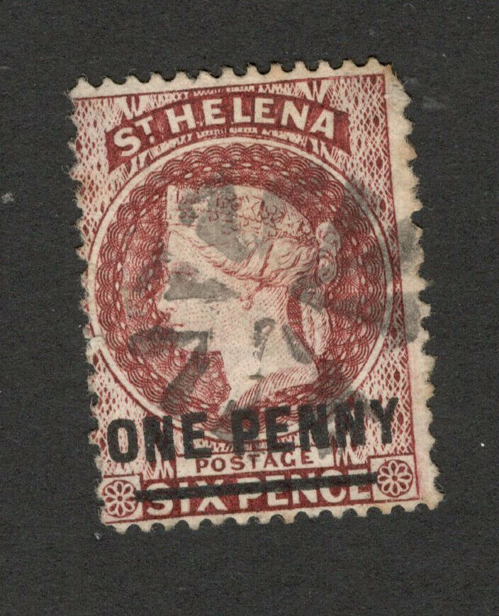 St Hellena - USED - Queen Victoria overprint ONE PENNY
