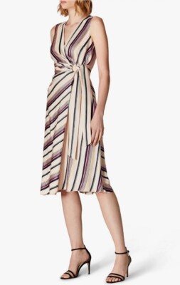 NWT Karen Millen Midi Women's Striped Dress Wrap Size US 6 Small $479.00 |  eBay