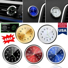 2025 Car Dashboard Clock Self-Adhesive Alloy Structure Vehicle Luminous Clock US