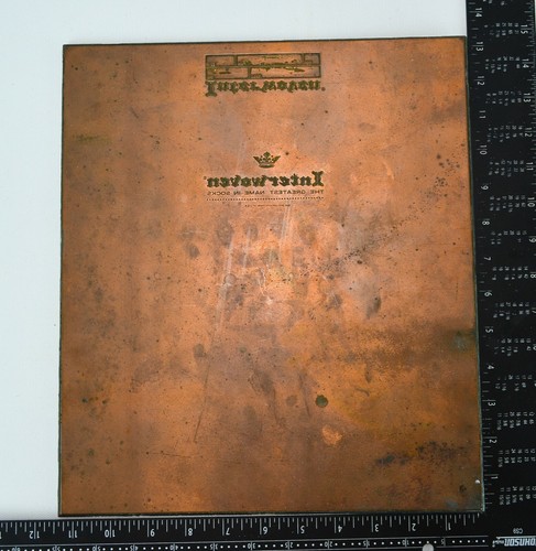Antique Interwoven Hosiery Sock Company West-Virginia Copper Printing Plate - Picture 8 of 10