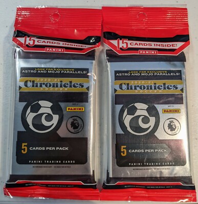 2020-2021 Panini Chronicles Premier League Soccer Fat 2 Cello Packs Sealed