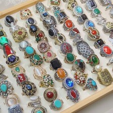30pcs Elegant Women Rings Silver Gold Colour Sparkling Rhinestone Jewellery