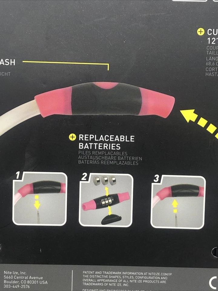 Colar de segurança Nite Ize NiteHowl LED rosa coleira de cachorro tamanho universal - Imagem 4 de 4