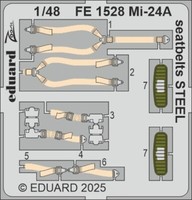 MW22 Eduard FE1528 MI-24A Seatbelts Steel 1/48 Zoom Set For Trumpeter