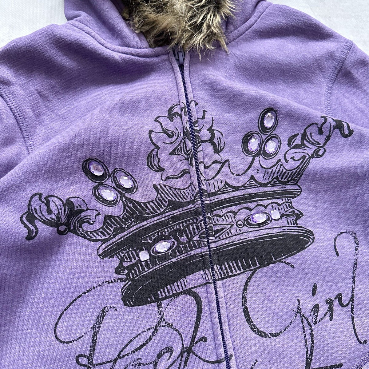 Cute LGB If Six Was Nine Hysteric Glamour Style Faux Fur Zip