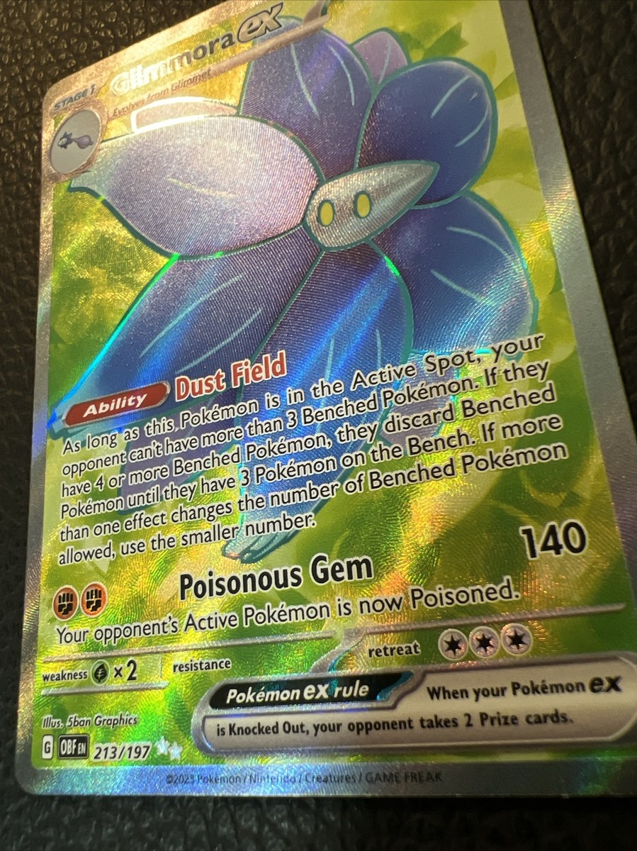213 197 pokemon card Florclat ex (Glimmora ex) 213/197 Shiny Full Art - Ultraboost X carlate et Violet 03 Flammes Obsidiennes 213/197 Glimmora Ex - Pokmon