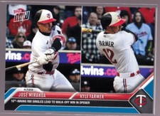 Jose Miranda Kyle Farmer Twins 10th Inning RBI 2023 MLB TOPPS NOW #68 Blue 30/49