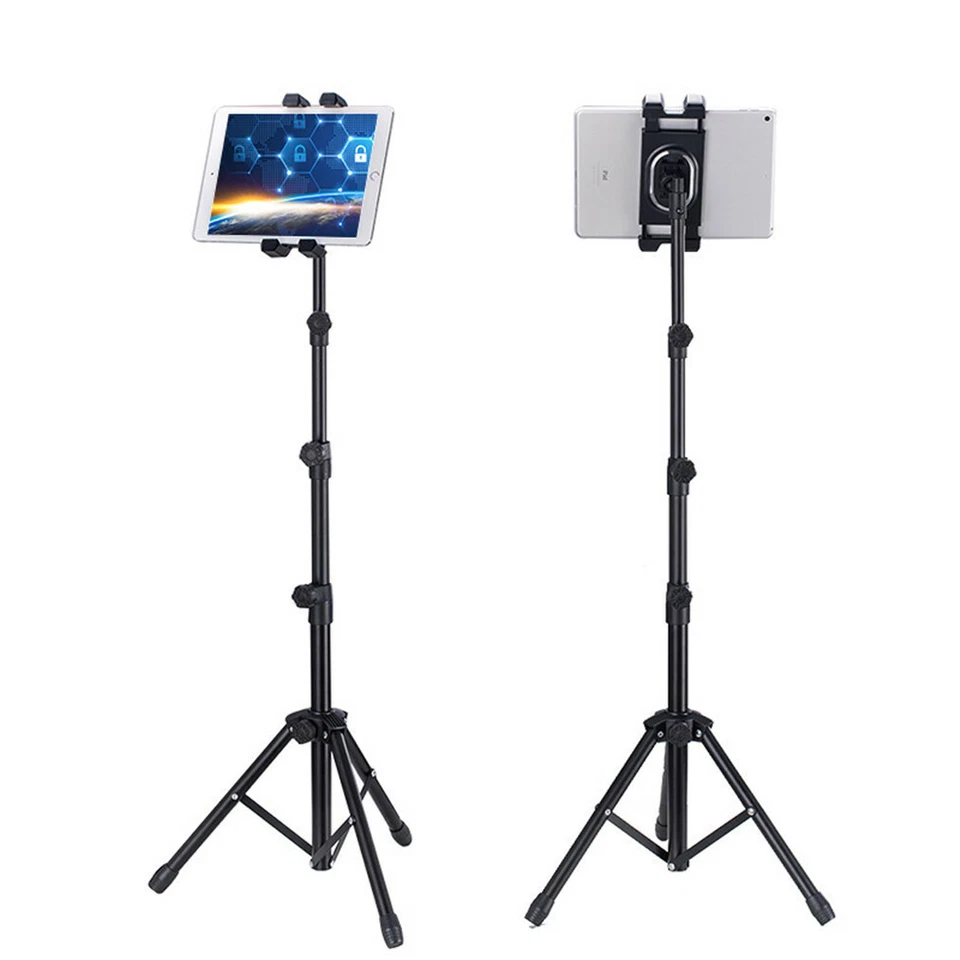 360° Metal Tripod Floor Stand Tablet Phone Holder Mount for iPhone iPad Samsung - Image 3 of 4