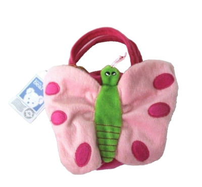 North American Bear Co. Goody Bag Butterfly Plush Small Purse 5'' Pink NEW