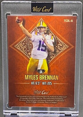 2023 WILD CARD CARD STUDS AUTO MYLES BRENNAN LSU SERIAL #ED 3/7