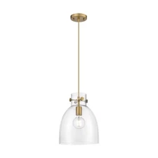 Innovations Newton Bell 1 Lt 10" Cord Pendant, BB/Clear - 410-1PM-BB-G412-10CL