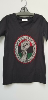 Rhinestone T shirt S-XL free your | eBay