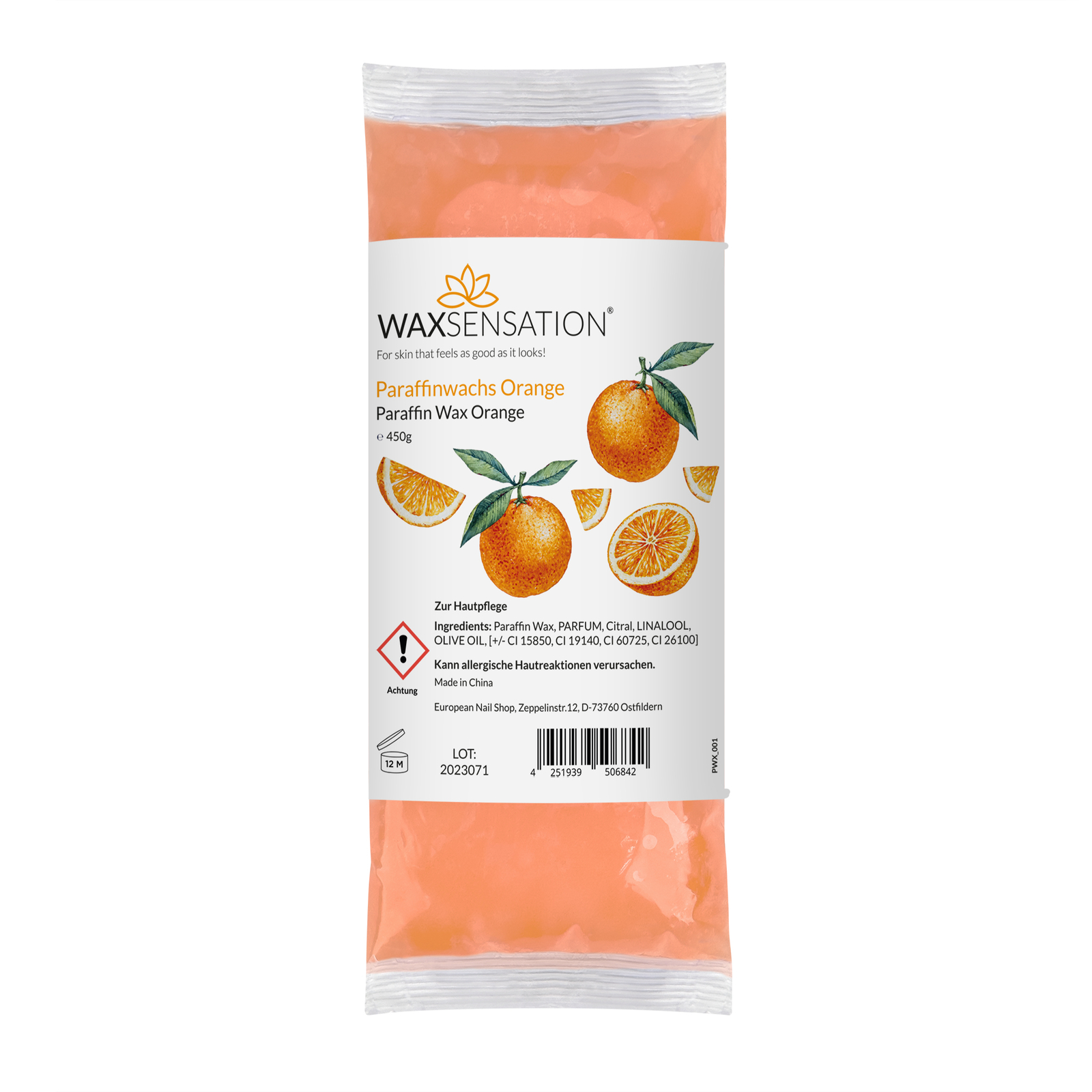WAXSENSATION Paraffinwachsbad Handbad Fuß Wärmetherapiegerät Set Orange Lavendel
