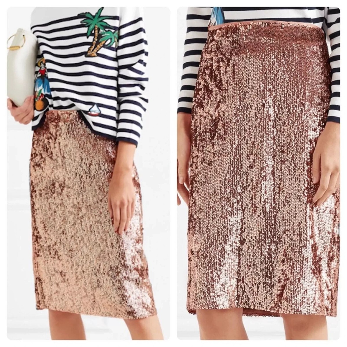 Rose Gold Sequin Skirt size 12 sparkly pencil skirt